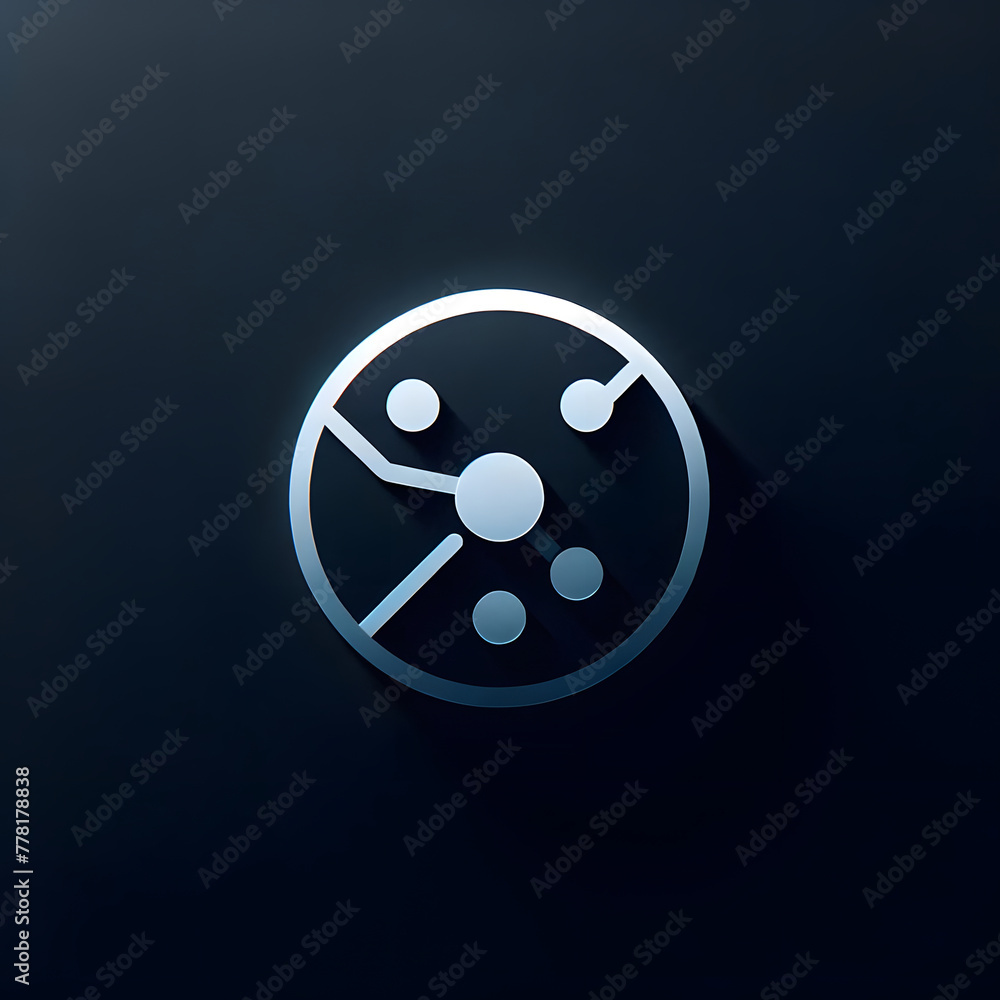 Modern minimalist tech icon set against a sleek dark backdrop. Contemporary design meets technology in this chic icon illustration. Sleek, stylized symbol rising from matte depths.
