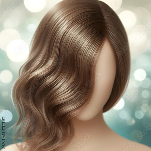 Lustrous chestnut waves cascade softly, infusing luxury and elegance. Perfectly styled brunette curls reflect a warm glow against a bokeh backdrop. Lush brunette curls exude sophistication. 