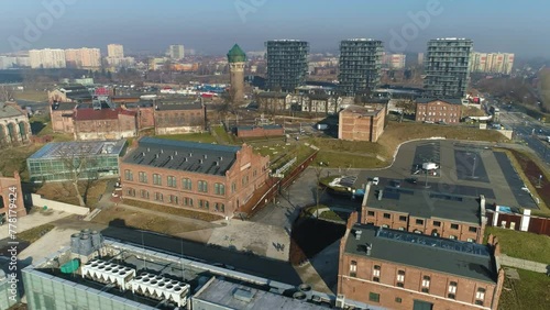 Aerial View On The Silesian Museum Katowice. A beautiful landscape