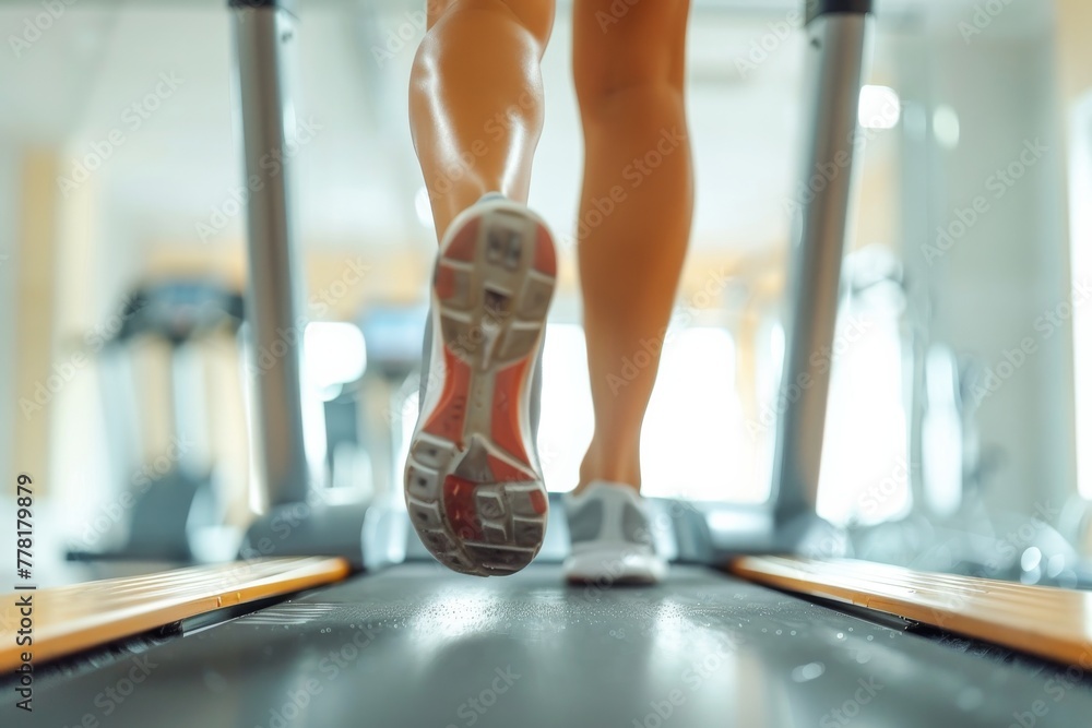 Close Up of Person Running on Treadmill Close Up of Person Running on Treadmill