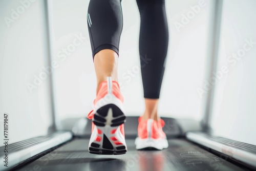 Close-Up of Person Walking on Treadmill