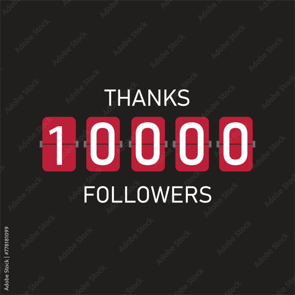 Celebrating the events of ten thousand subscribers. Thank you 10K followers. Thanks followers Poster template for Social Networks. large number of subscribers. Vector illustration