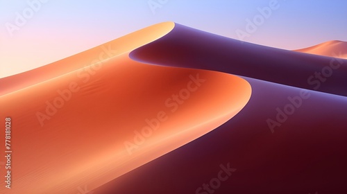 Elegant Desert Dunes at Sunrise with Light and Shadow Play