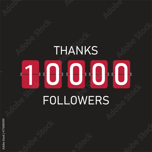 Celebrating the events of ten thousand subscribers. Thank you 10K followers. Thanks followers Poster template for Social Networks. large number of subscribers. Vector illustration