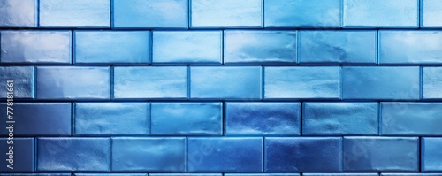 Silver majorelle shiny clean metro brick wall background pattern with copy space for design blank 