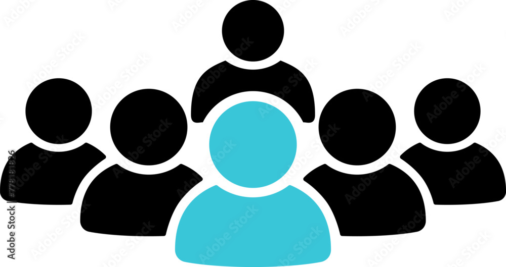 Flat icon of people group as concept of targeting and focusing on target customer Flat icon of people group as concept of targeting and focusing on target customer