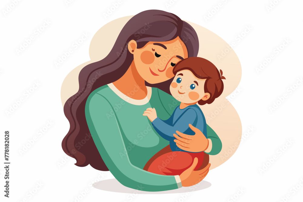 Envision the softness of a mother's lullaby, wrapping a child in a cocoon of security and love vector illustration