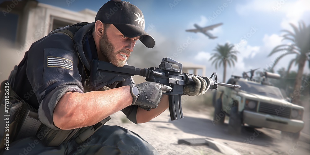 private military contractors in plate carrier body armor, modern assault rifles, created by ai private military contractors in plate carrier body armor, modern assault rifles, created by ai