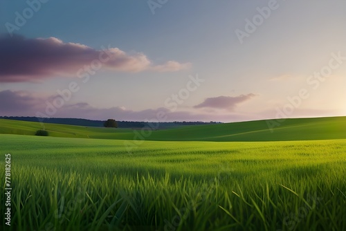 Green field. Beautiful abstract nature header web banner background design in bright colors Generative AI