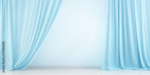 Sky Blue soft chiffon texture background with blank copy space design photo backdrop 