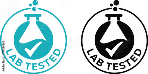 Lab tested round vector badge icon design