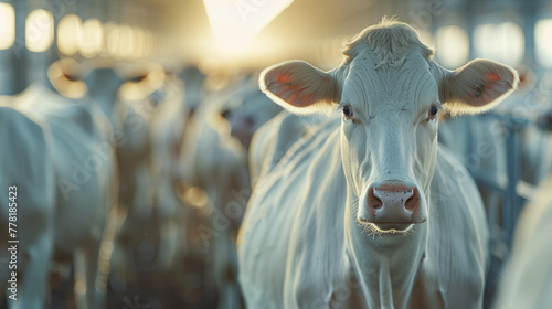 Sustainable Dairy Farming, A state-of-the-art dairy farm merging sustainability with advanced technology.