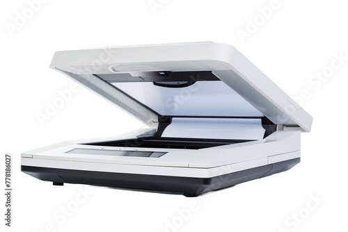 Open Flatbed Scanner - isolated on White Transparent Background, PNG
