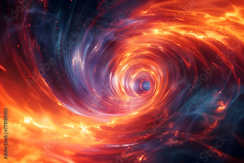 Captivating Cosmic Whirlwind Radiant Energy Erupting in a Mesmerizing Galactic Vortex