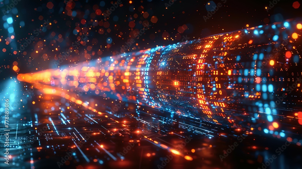 Digital binary data and streaming binary code background. Wallpaper of binary code concept pattern and big data structure. Digital binary data and streaming binary code background. Wallpaper of binary code concept pattern and big data structure.