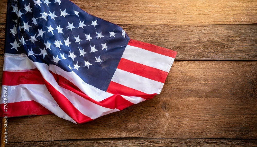 Obraz premium National Identity: United States Flag Displayed on Wood