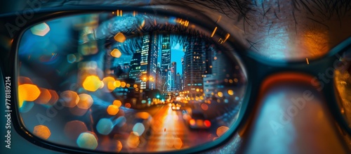 Eye reflecting the cityscape, Mission Vision concept. © CraftyImago