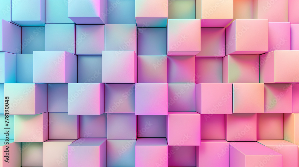 Pastel Geometric Cube Pattern - Abstract 3D Design Pastel Geometric Cube Pattern - Abstract 3D Design