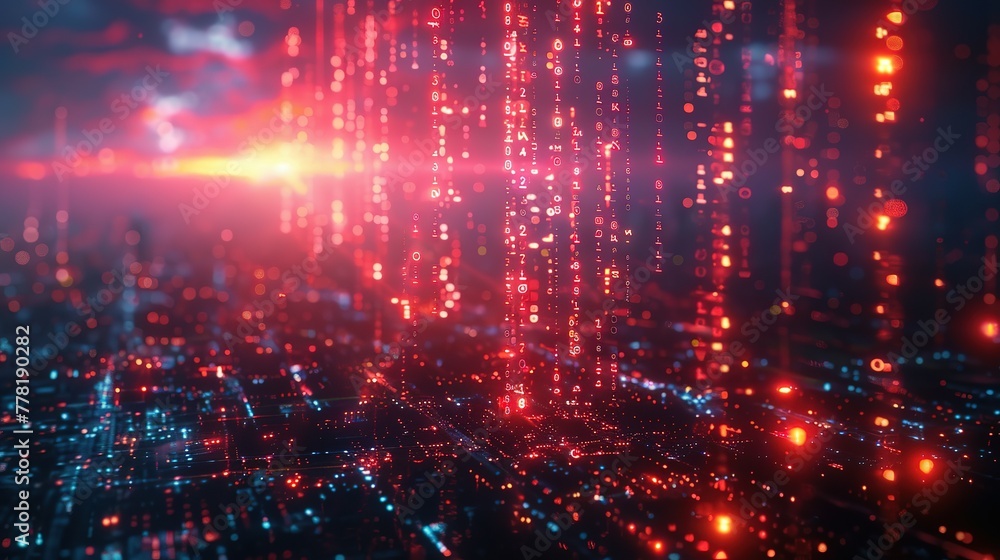Digital binary data and streaming binary code background. Wallpaper of binary code concept pattern and big data structure. Digital binary data and streaming binary code background. Wallpaper of binary code concept pattern and big data structure.
