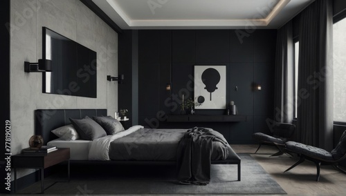 Modern dark tone room design