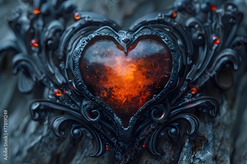 Glowing Heart of Enchantment An Ornate Gothic of Passion and Emotion