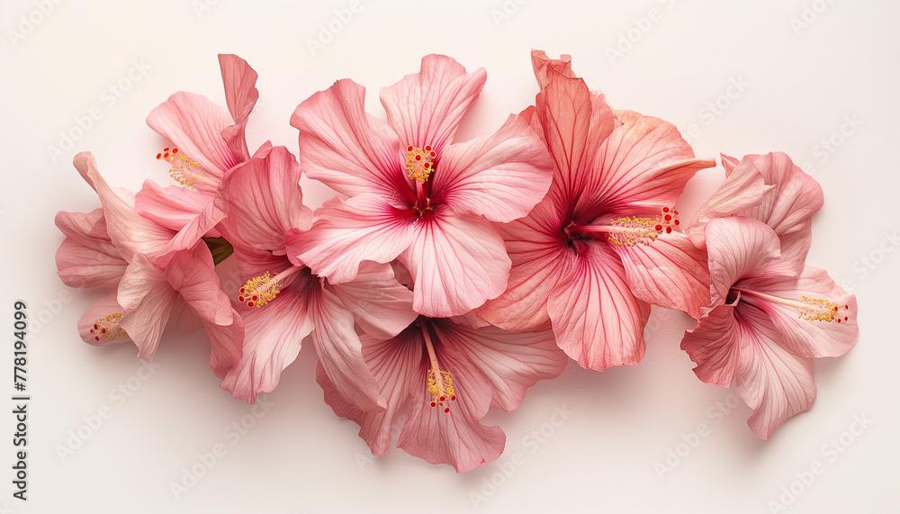 Serene Pink Hibiscus Blossoms in Soft Color Tones