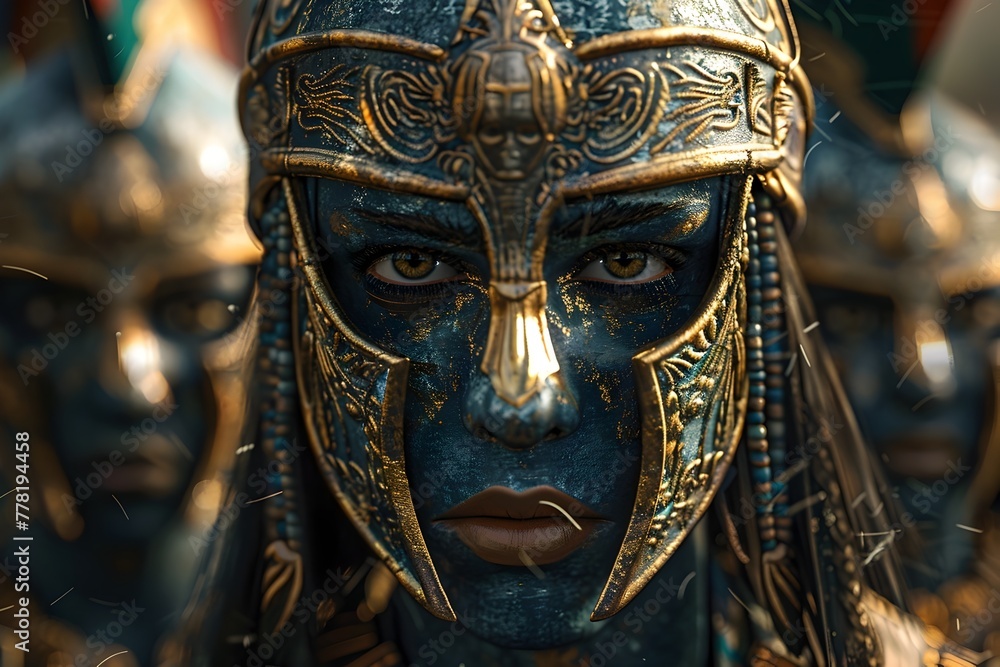 Steadfast Guardians of Honor A Hyper Street Art Portrayal of a Warrior Tribe in Cinematic Splendor Steadfast Guardians of Honor A Hyper Street Art Portrayal of a Warrior Tribe in Cinematic Splendor