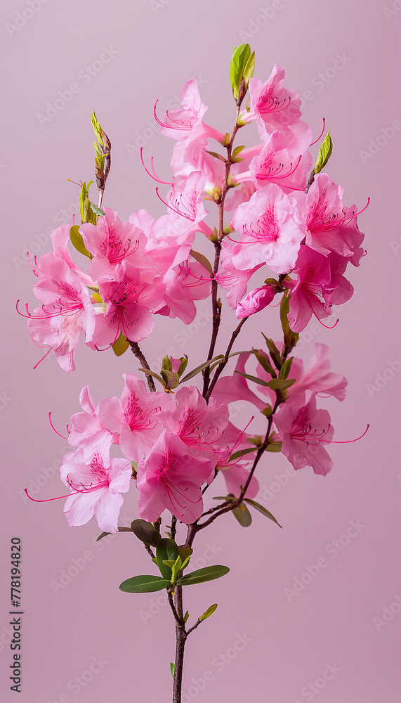 Vibrant Pink Azalea Blooms in Soft-focus Spring Setting