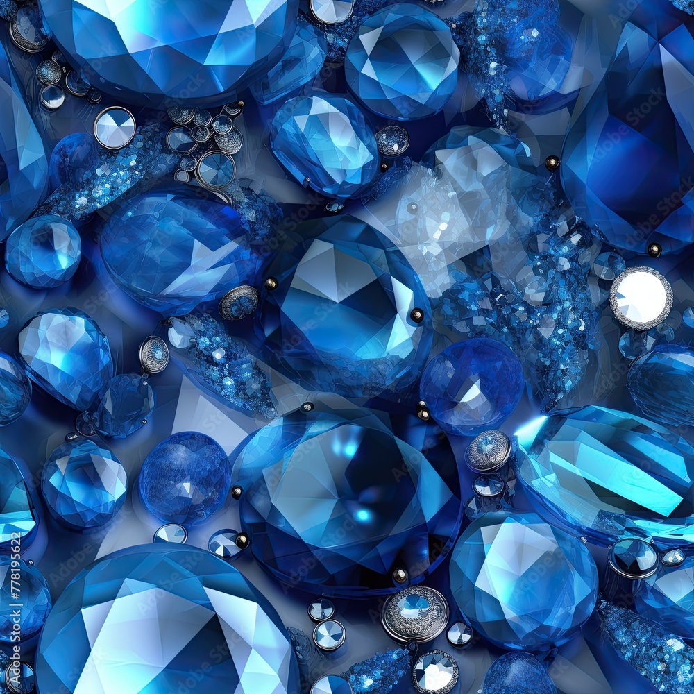 Blue Background Of Jewelry Gemstone Blue Background Of Jewelry Gemstone