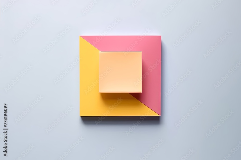 Abstract paper craft background in a square shape with pastel color palette. Wallpaper from pastel multicolor sticky notepads isolated on simple background. Generative AI. Abstract paper craft background in a square shape with pastel color palette. Wallpaper from pastel multicolor sticky notepads isolated on simple background. Generative AI.