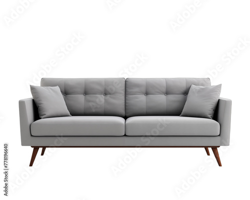 Fototapeta Naklejka Na Ścianę i Meble -  Elegant gray sofa isolated on white background 3D rendering