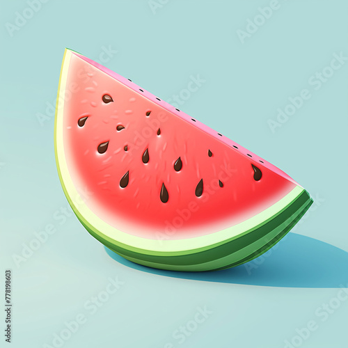 Summer heat-relieving green fruit watermelon juice  illustration of delicacies during the summer season