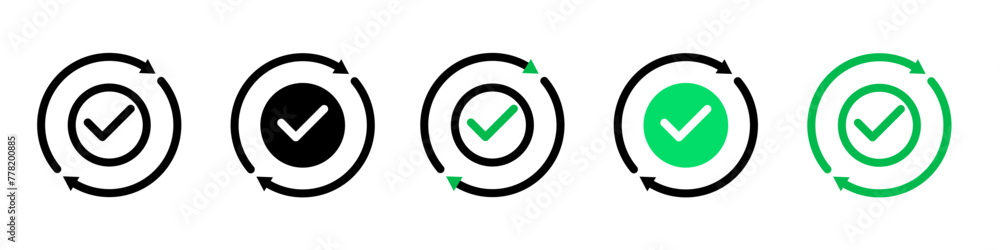 Ensure safety and surety tick mark icon. confirm approved guarantee checkmark button. done, ok, sure, completed safeguard symbol - obrazy, fototapety, plakaty 