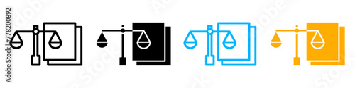 Labour and social law agreement or contract icon. real estate property legal rights symbol.