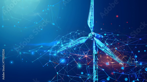 concept idea eco power energy. wind turbine technology