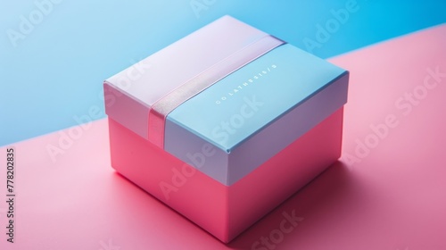 Soft Pastel Gradient Split Enhancing Minimal Gift Box.