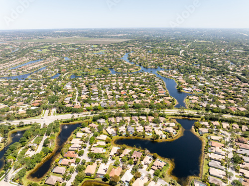 Aerial photo luxury homes in Parkland Florida