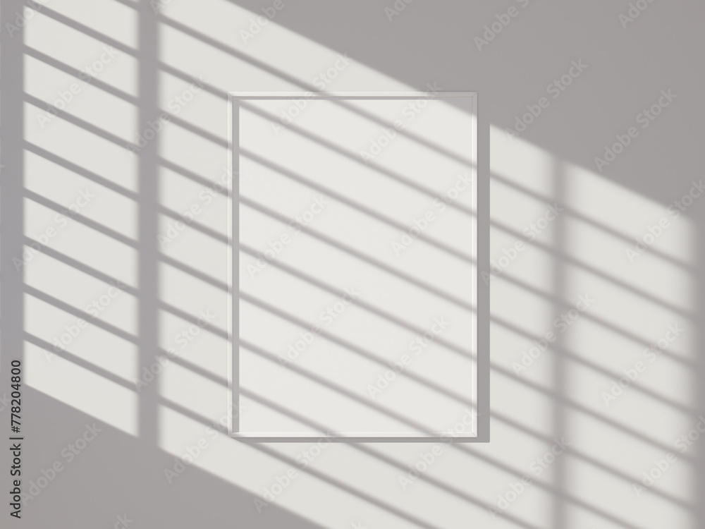 Minimal picture poster frame mockup on white wall Minimal picture poster frame mockup on white wall