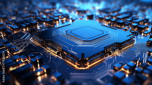 Close-up View of a Circuit Board - Technology and Computing Concept