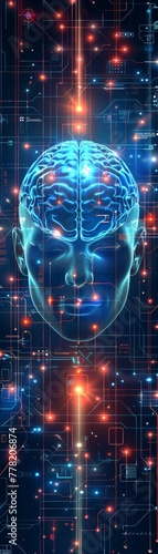 therapy for anxiety and stress, Brain Computer Interface Technology concept, futuristic background