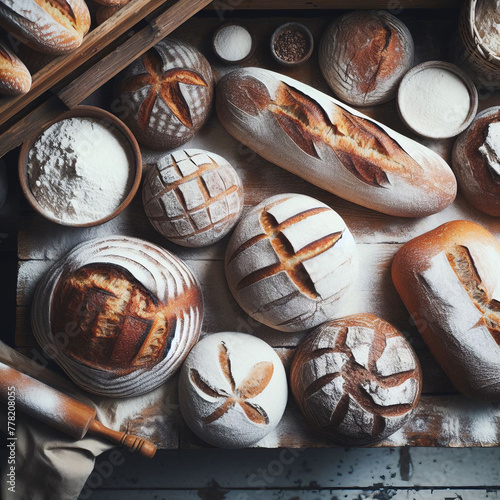 breads in the bakery