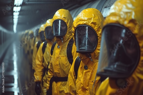 Emergency Radiation Decontamination Shower Photo of individuals undergoing decontamination after exposure to radiation photo