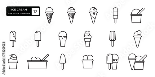 ice cream icon collection, vector icon templates editable and resizable