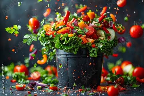 food waste concept with fre...