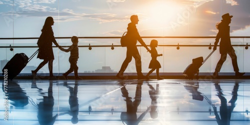 silhouette of a family with...