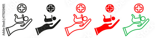 Neonatology Care Icons for Newborn and Infant Health Services