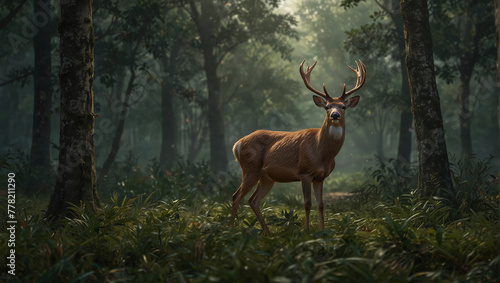 deer close view in jungle 