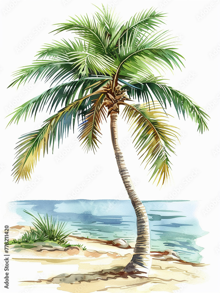 Palm tree clipart swaying in the breeze