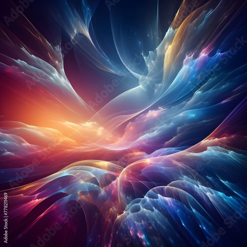 Abstract colorful background with dynamic waves and lines, 3d render generated by ai