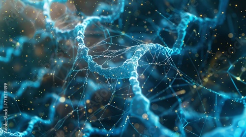 An abstract plexus background that beautifully mimics the intricate structure of DNA photo